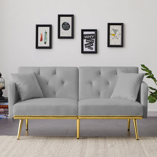 GREY VELVET SOFA BED