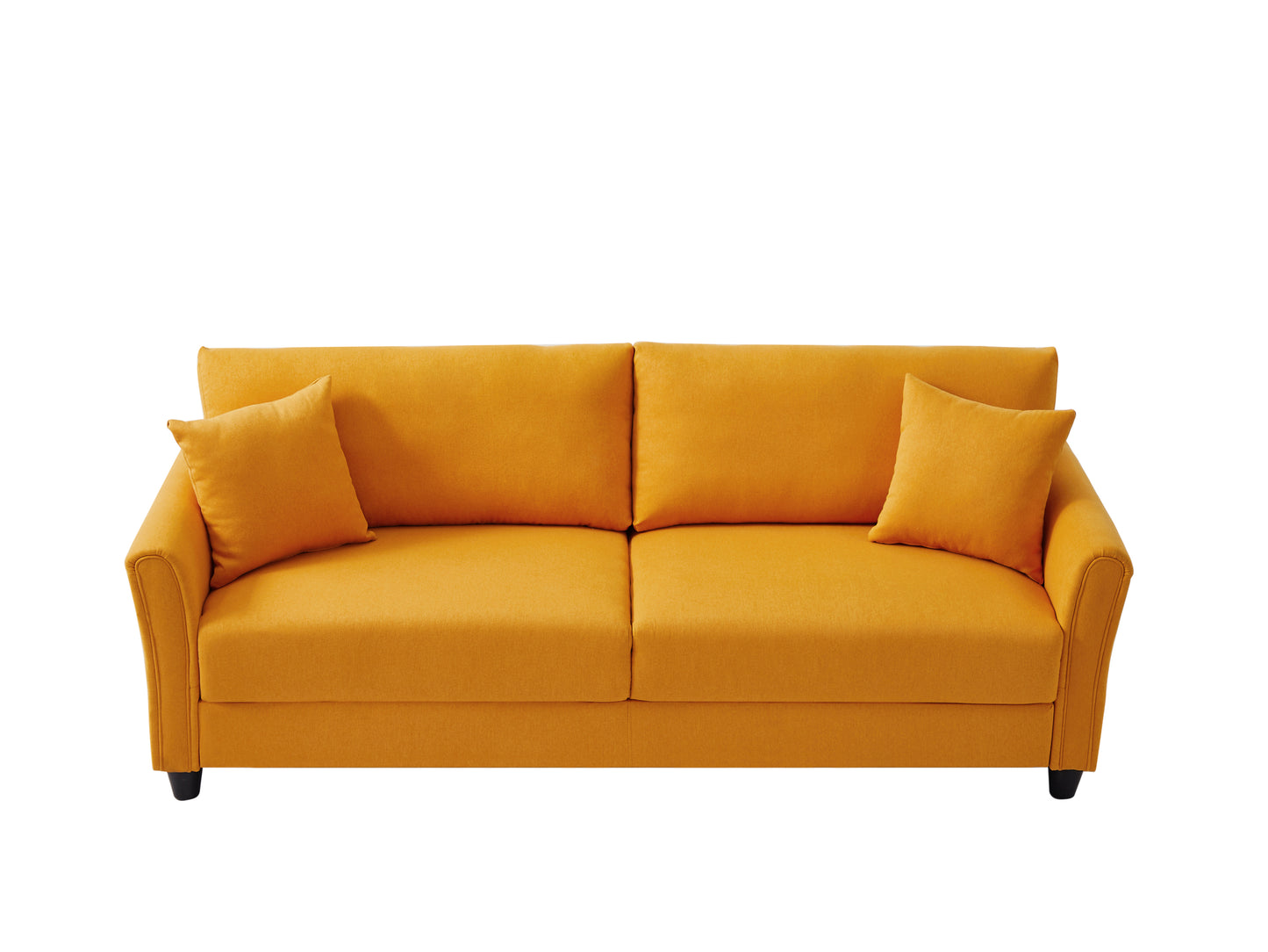 Three-Seater Yellow Linen Sofa with Contemporary Design