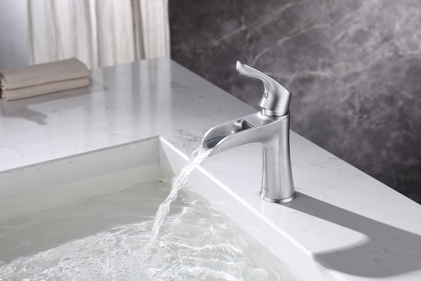 Bathroom Faucet with Brushed Chrome Finish and Single Handle