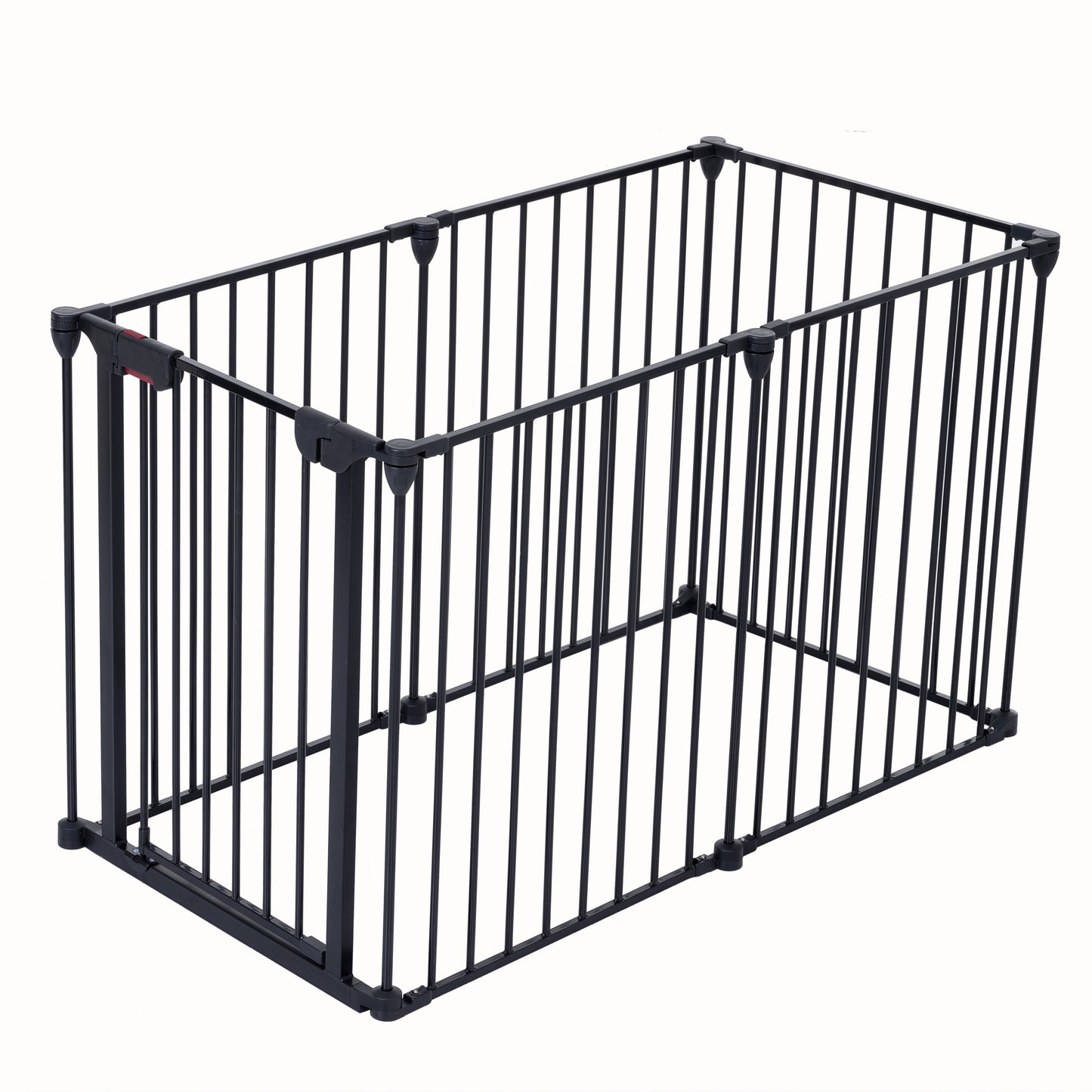 152" Adjustable Safety Gate  6 Panel Play Yard Metal Doorways Fireplace Fence Christmas Tree Fence Gate for House Stairs Gate prohibited area fence