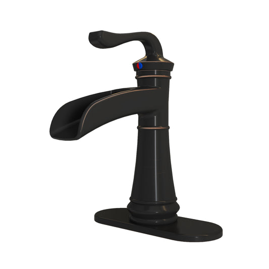 Elegant Waterfall Bathroom Faucet with Bronze Finish