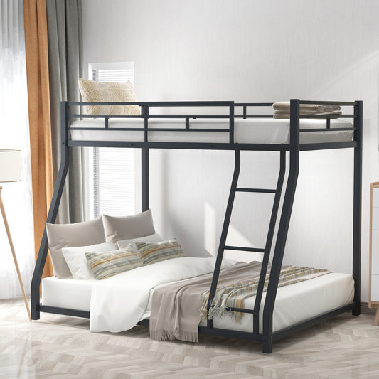 Metal Black Twin over Full Bunk Bed