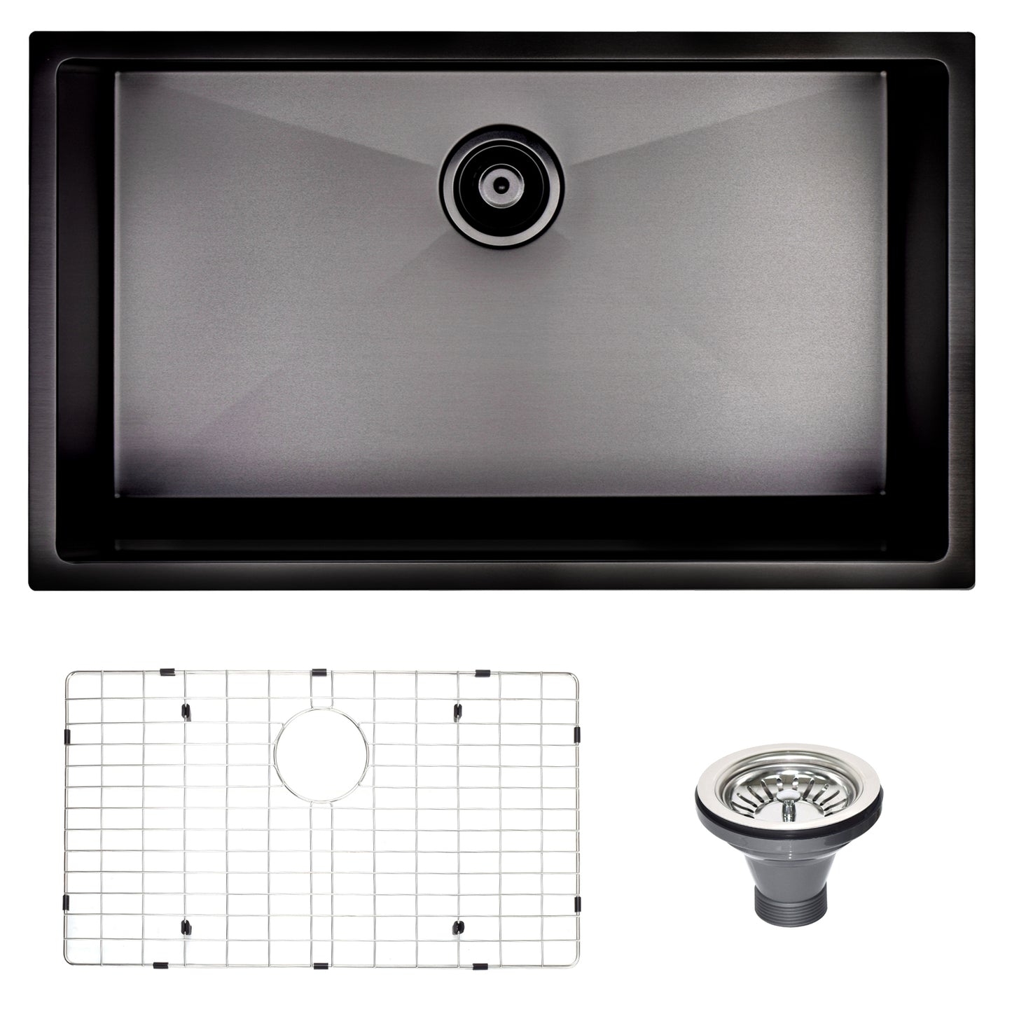 32 Inch Stainless Steel Undermount Kitchen Sink With Grid