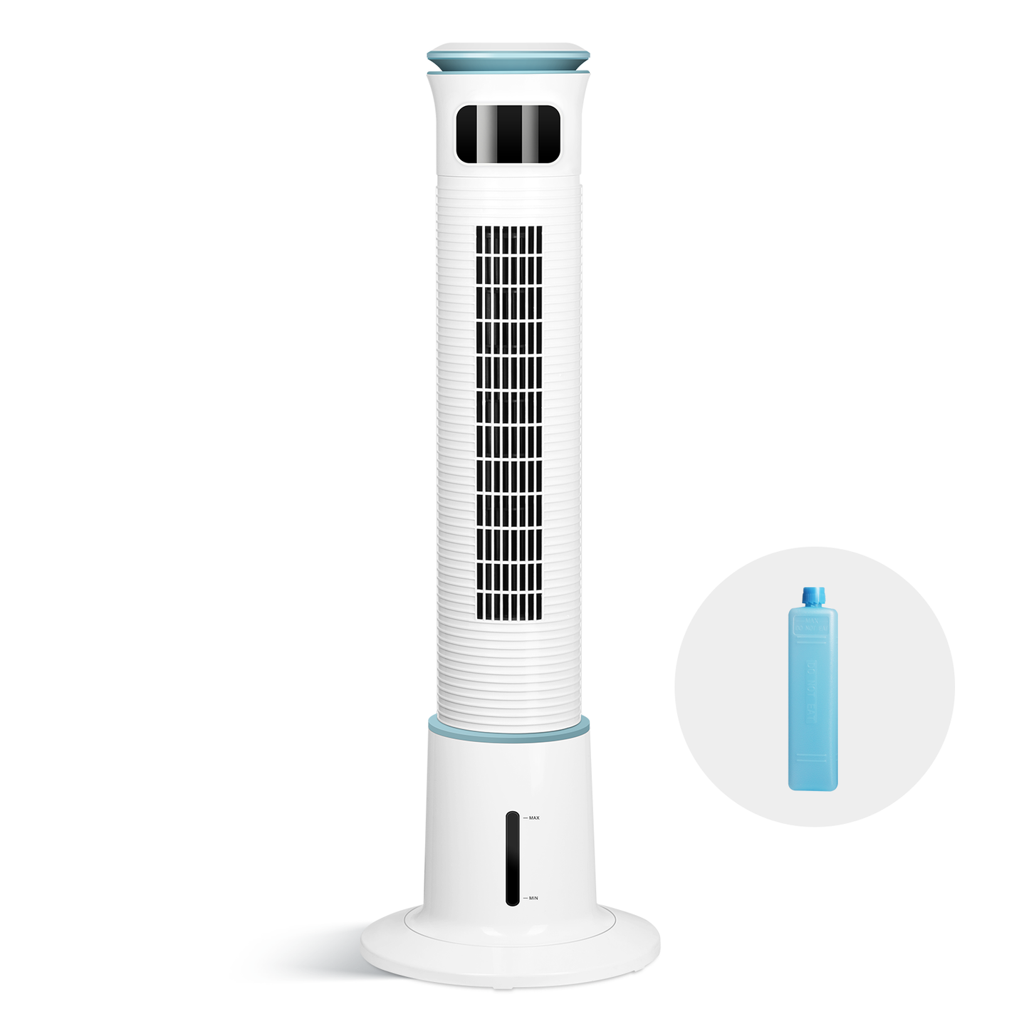 Refreshing Breeze Tower Fan with Mist Function, Adjustable Speeds & Timer, Low Noise, 43 Inches, White