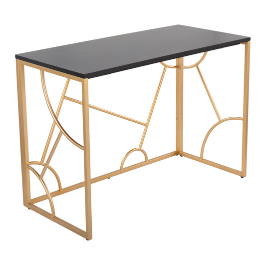 Elegant Contemporary Black and Gold Desk by LumiSource