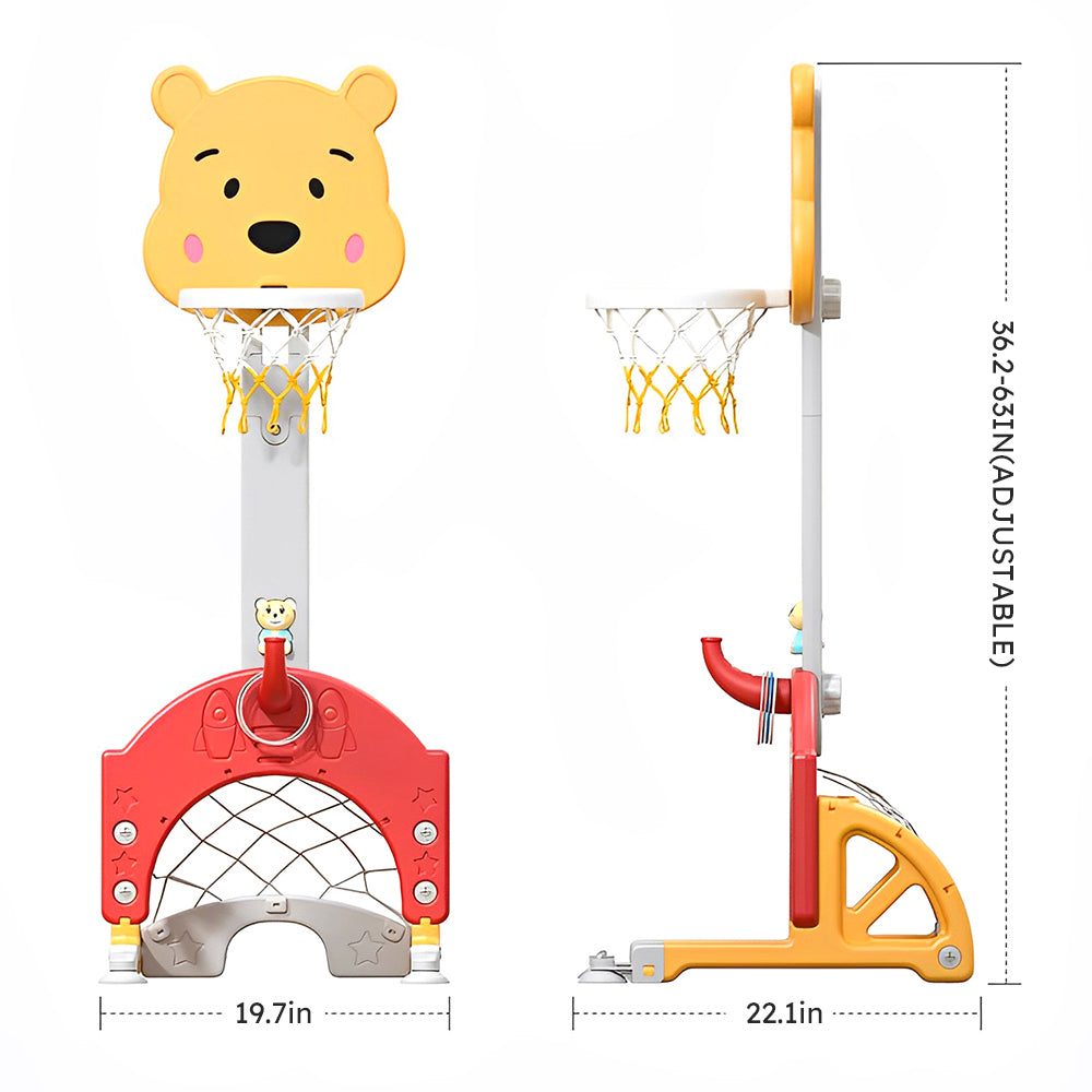 Cantoon Bear Kids Toddler Basketball Stand: The Ultimate 3-in-1 Indoor Activity Center