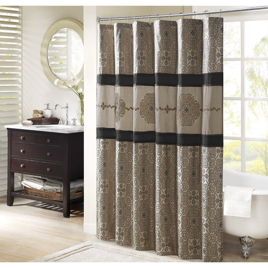 Sophisticated Medallion Jacquard Shower Curtain