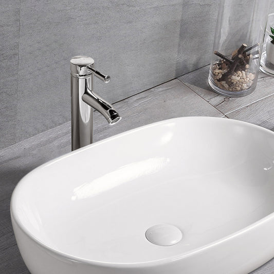 Vessel  Bathroom Sink Basin in White Ceramic