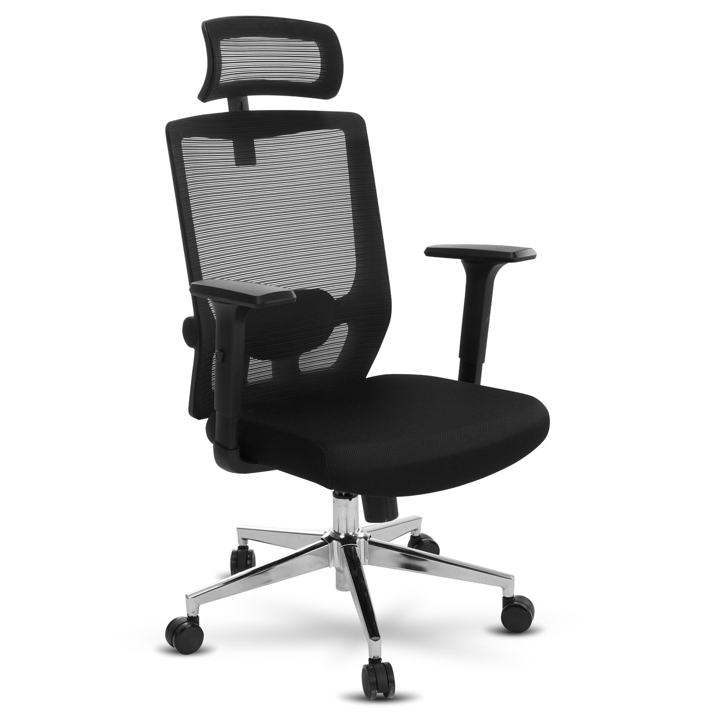 Ergonomic Office Chair with Adjustable Headrest, Lumbar Support, Mesh Desk Chair, Swivel Executive Task Chair, Computer Chair