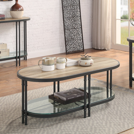 Brantley Coffee Table with Oak & Sandy Black Finish LV00751