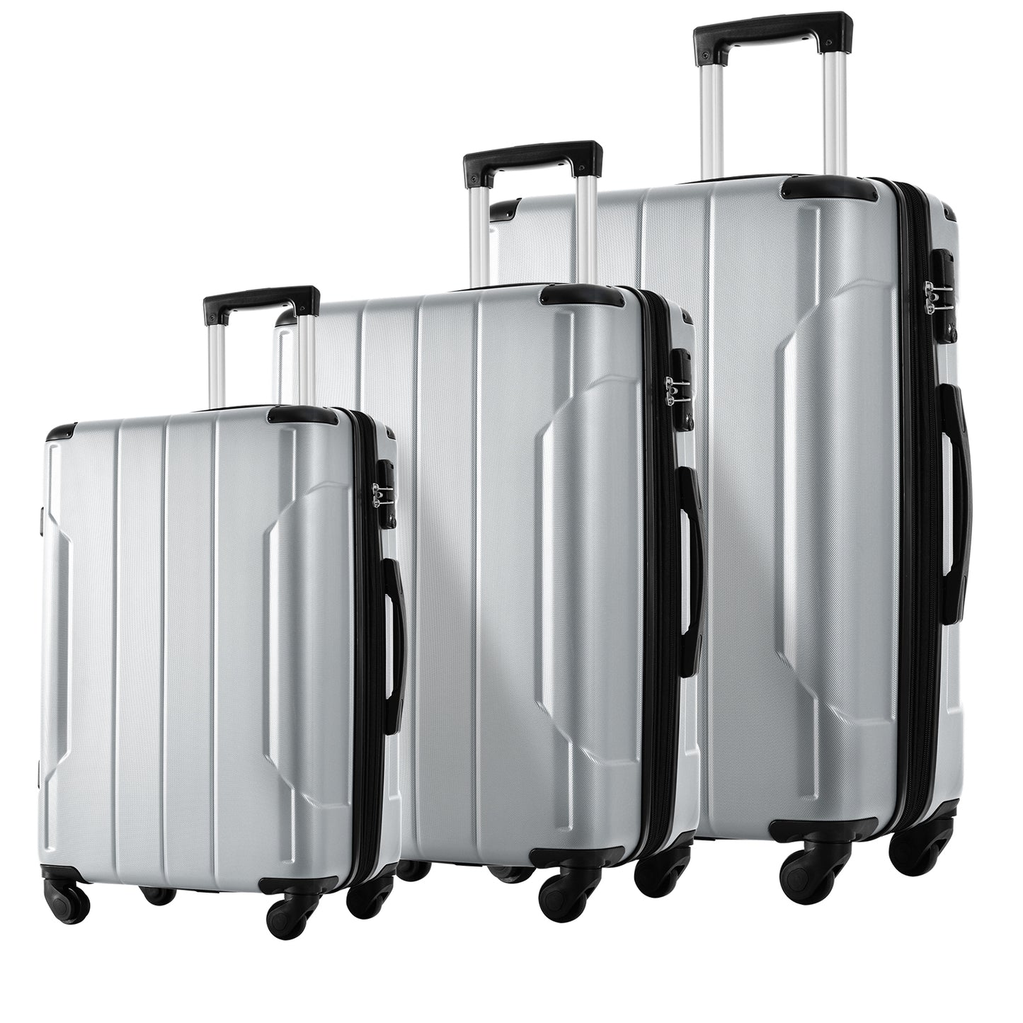 Hardshell Luggage Sets 3 Pcs Spinner Suitcase with TSA Lock Lightweight 20''24''28''