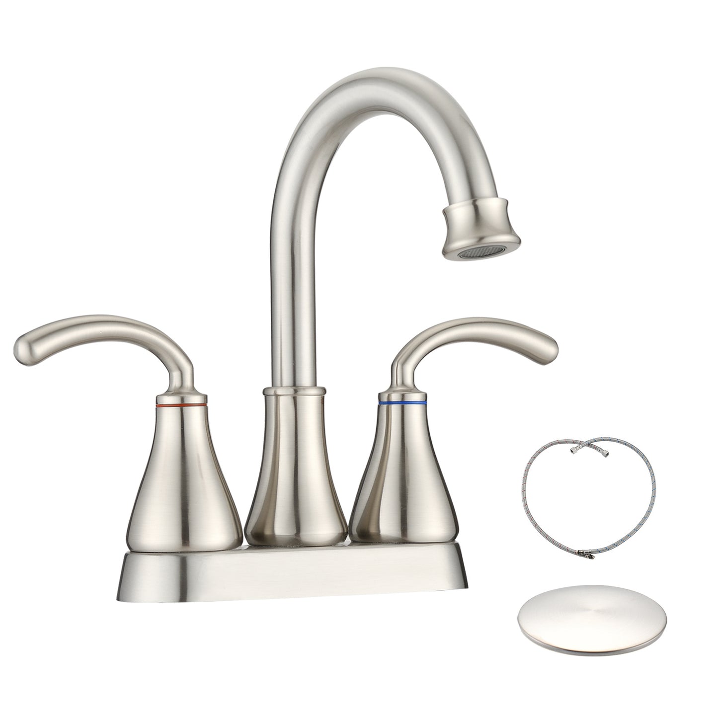 Bathroom Sink Faucet Set with Dual Handles and Pop-Up Drain