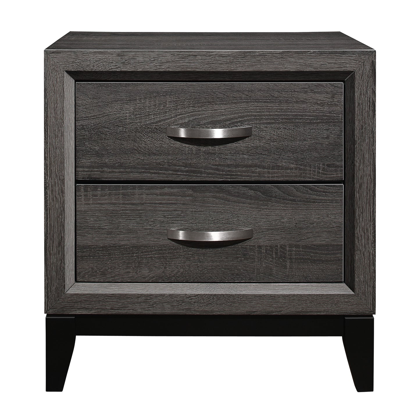 Contemporary Styling Gray Finish 1pc Nightstand Dovetail Drawers Unique Bedroom Furniture