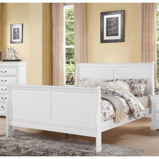 Louis Philippe III Queen Bed in White 24500Q