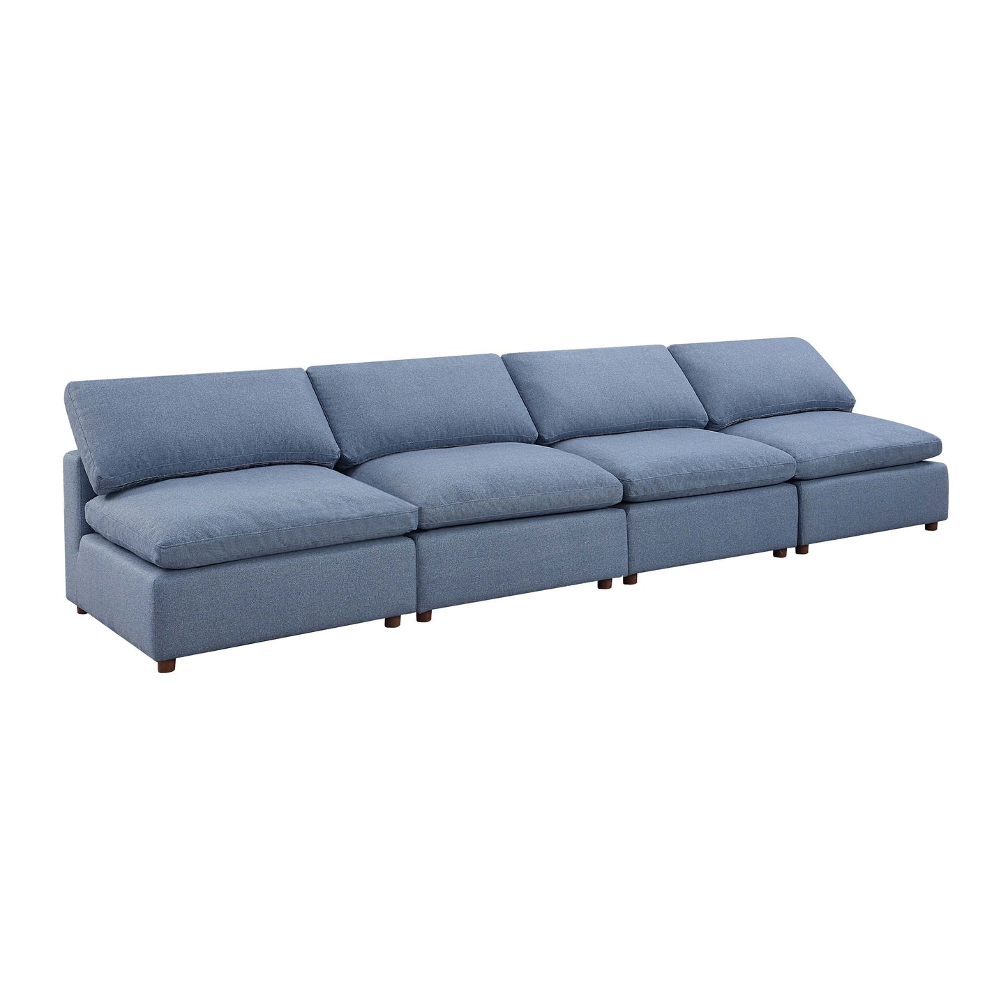 Blue Linen Modern Sectional Sofa Set with Self-Customization Ability