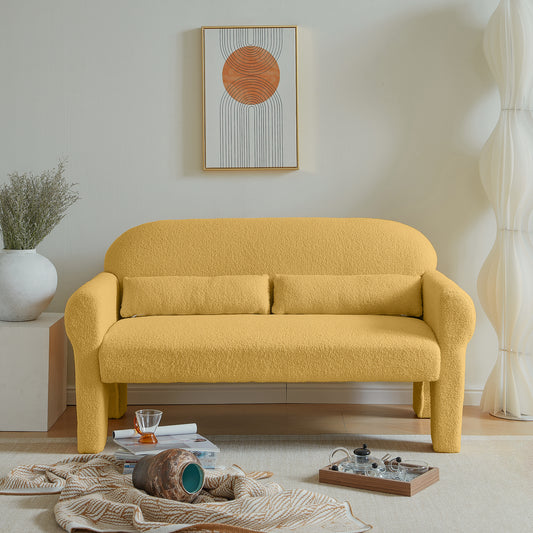 Modern teddy fabric loveseat for Living room