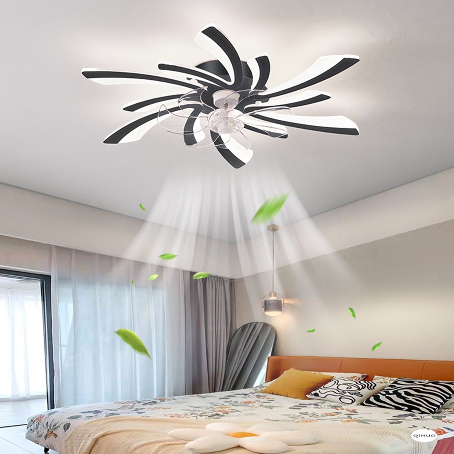 Modern 31-Inch Smart Ceiling Fan with Dimmable LED Lights and Remote Control