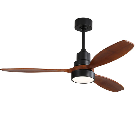 52 Modern Wooden Ceiling Fan with Remote Control and Reversible Airflow