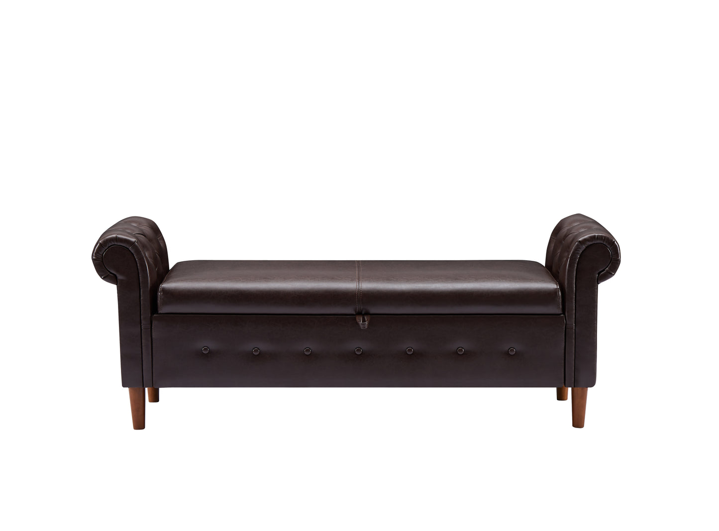 Brown Multifunctional Storage Rectangular Sofa Stool