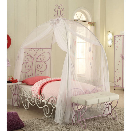 Priya II Twin Bed in White & Light Purple 30530T