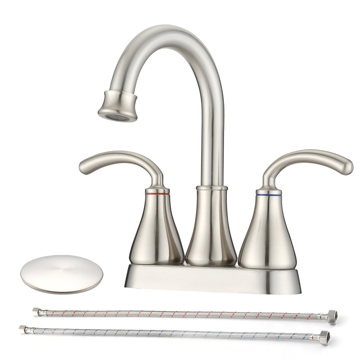 Elegant Swan Design Bathroom Faucet with Brushed Nickel Finish