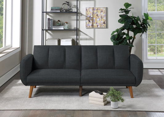 ADJUSTABLE SOFA in Black Faux Leather