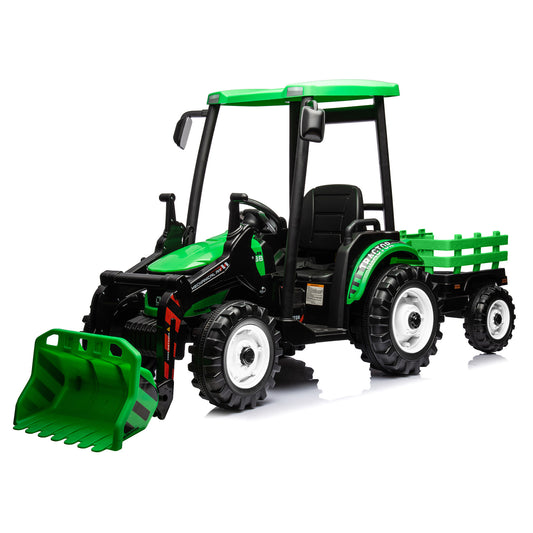 24V Kids 3IN1 Ride on Tractor with Working Loader and Backhoe Digger