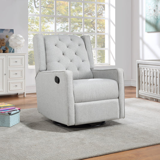 Milah Gliding Swivel Recliner in Tufted Brushed Tweed Fabric