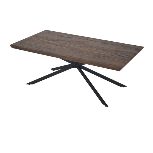 Wooden Coffee Table with Boomerang Legs in Sonoma Brown and Black
