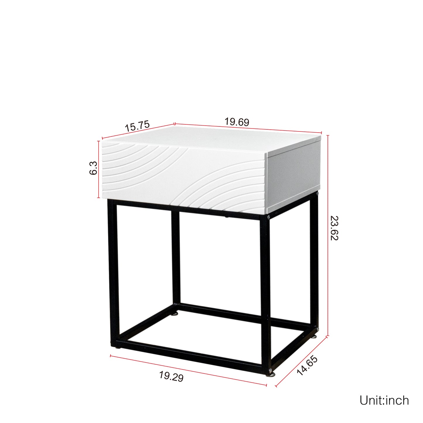 23.62" 1 Drawer Nightstand