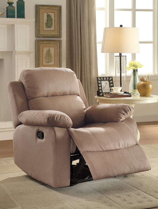 Parklon Brown Microfiber Motion Recliner with External Latch Handle