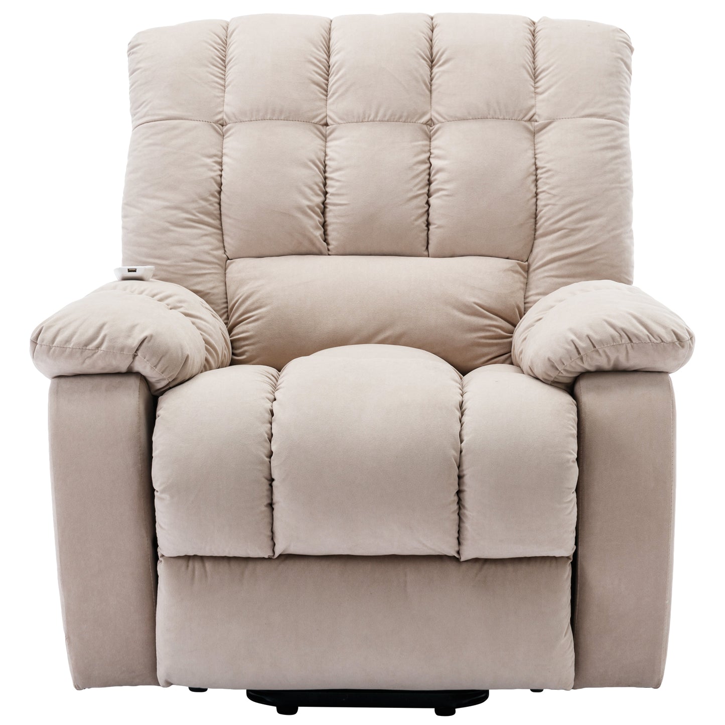 Electric Power Lift Massage Recliner Chair with Heat and Vibration, Beige - Comfortable and Customizable Electric Lift Recliner with Massage Function