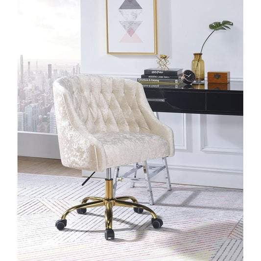 Levian Office Chair in Vintage Cream Velvet & Gold 92517