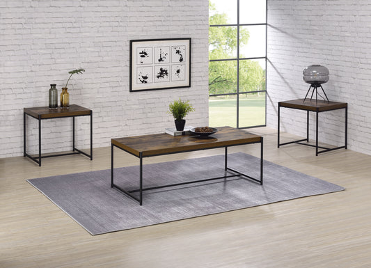 Elegant 3-Piece Brown Coffee and End Table Collection