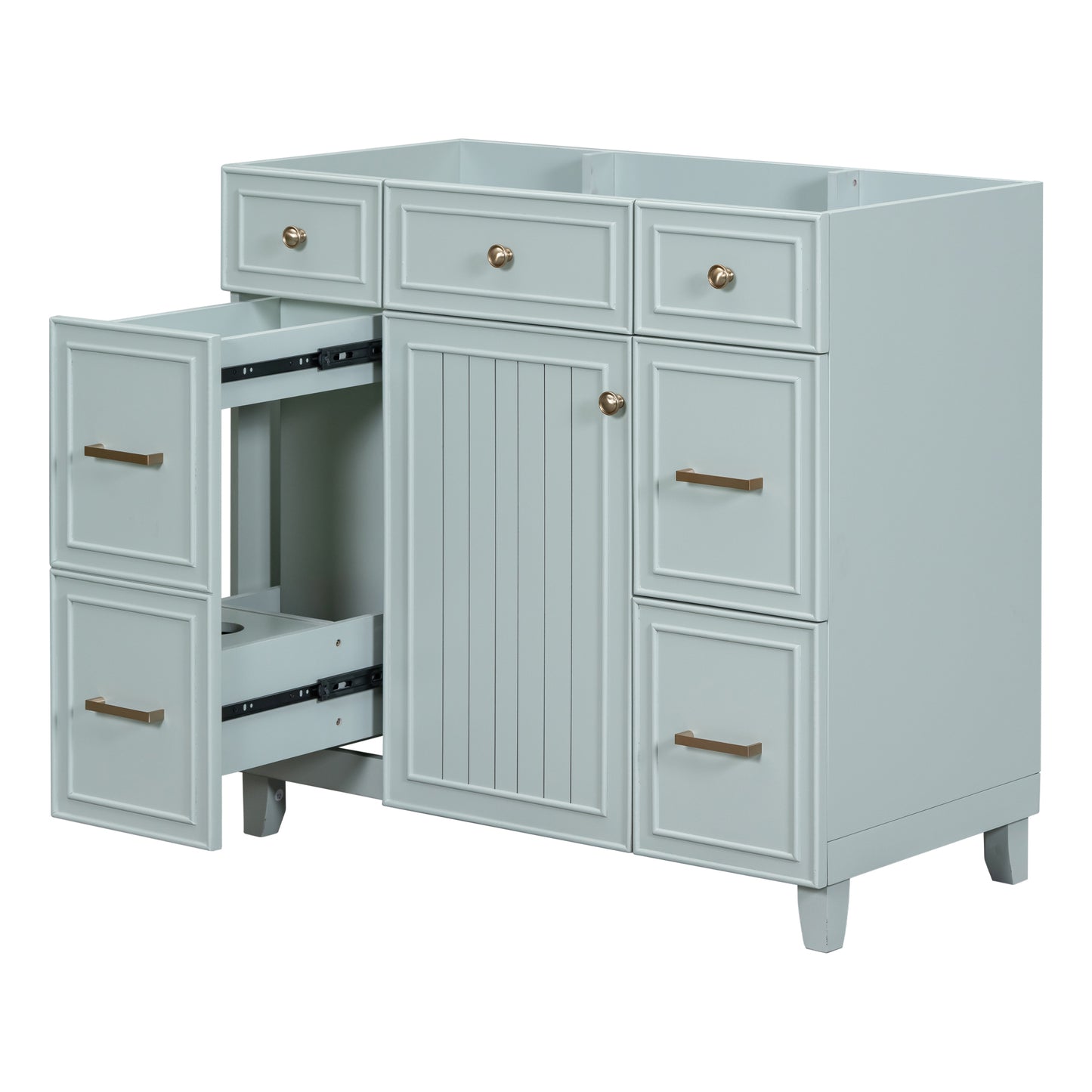 [Cabinet Only] 36" Bathroom Vanity-Green(Sink not included)