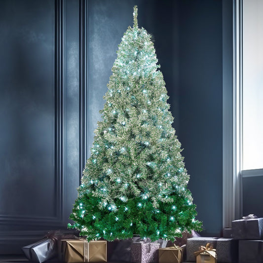 Classic Pine Christmas Tree with Gradient Design and 300 Cool White LED Lights