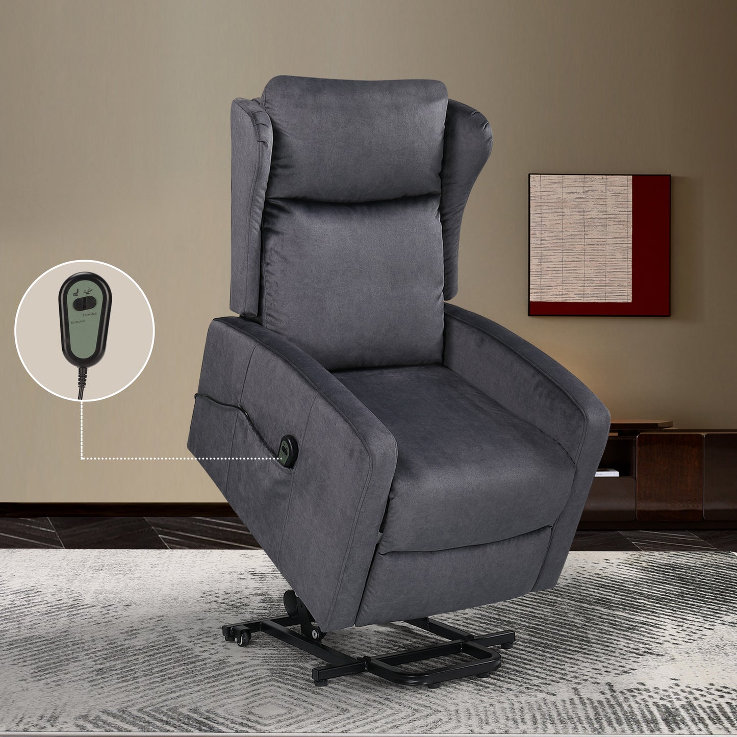 Adjustable Power Lift Recliner Chair with Remote Control