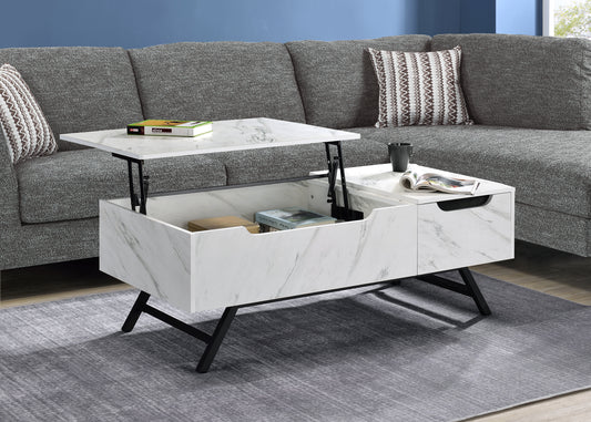 Throm Coffee Table with Lift Top in White Finish LV00830