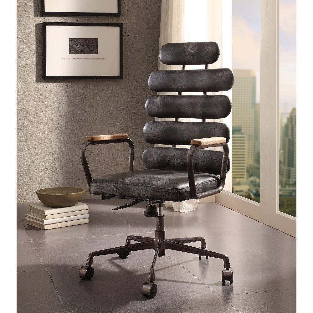 Calan Office Chair in Vintage Black Top Grain Leather 92107