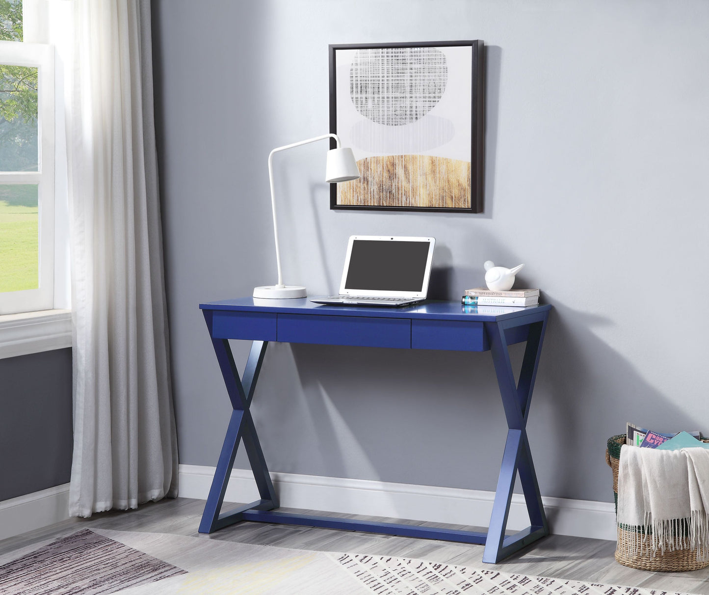 Twilight Blue Writing Desk with Nalo Finish