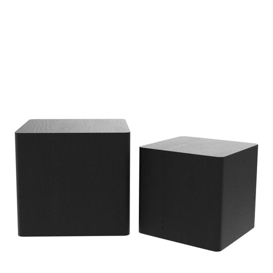 Black MDF Nesting Coffee & Side Tables Set