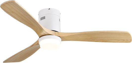 52-Inch Elegant White Ceiling Fan with Remote Control and Reversible DC Motor