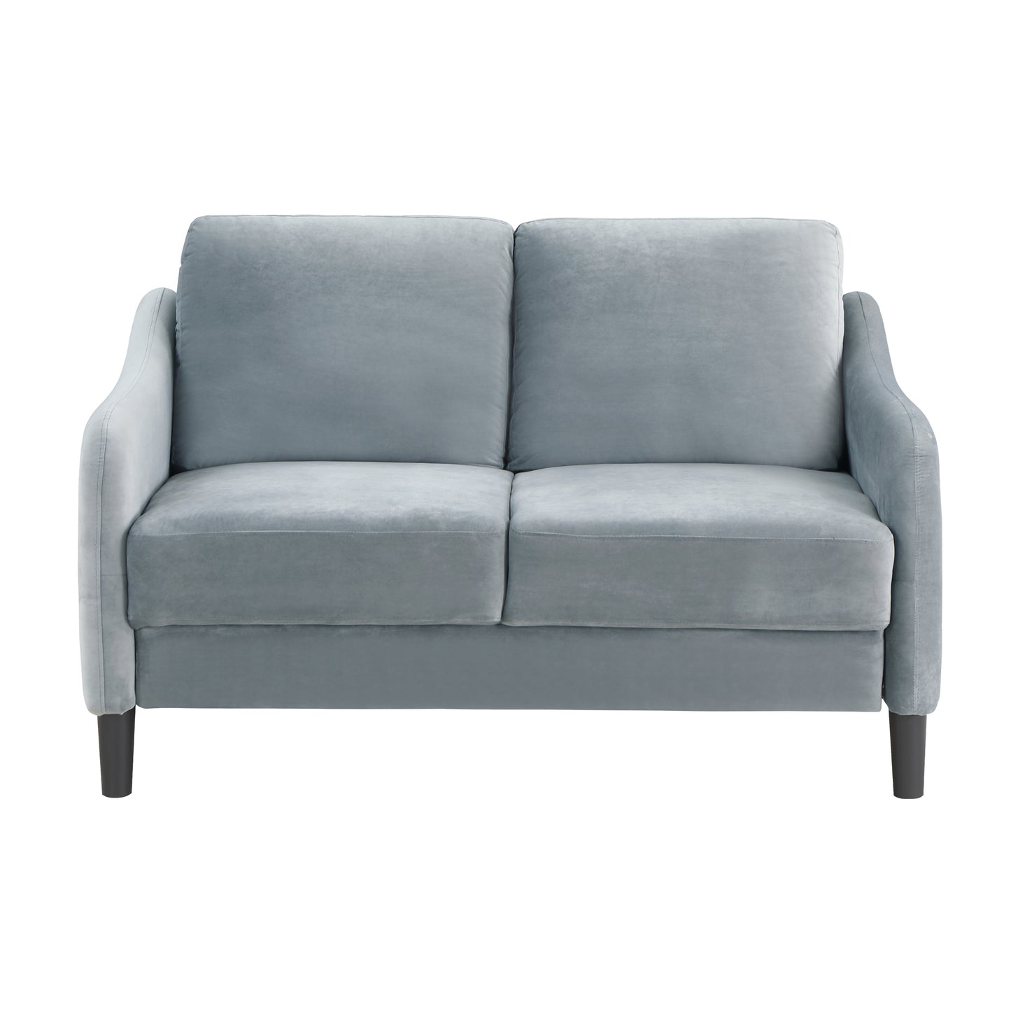 51.5 Modern Velvet Loveseat Sofa for Small Spaces, Grey