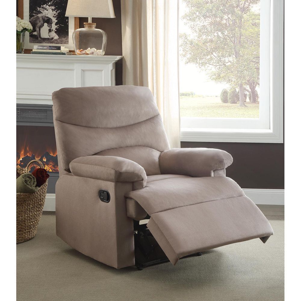 Arcadia Recliner in Light Brown Woven Fabric with Motion - Comfortable and Stylish Recliner