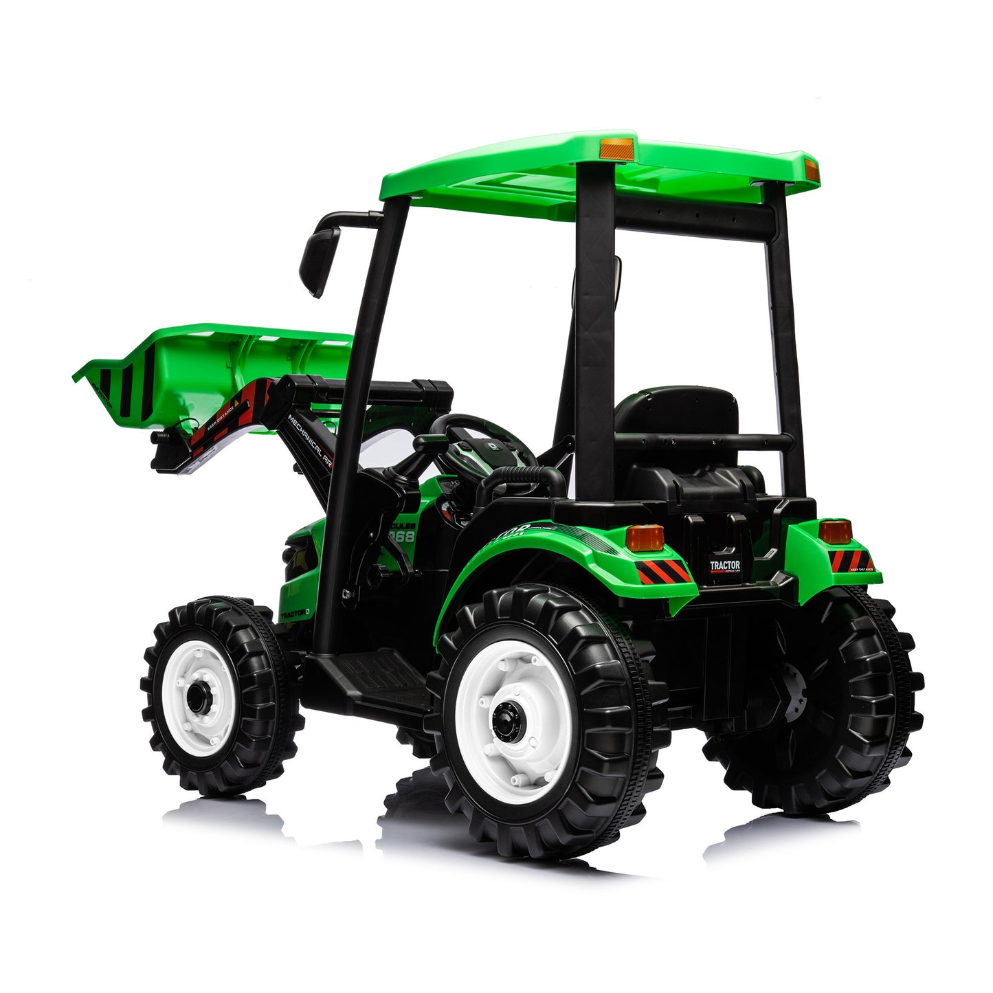 24V Kids Ride On Tractor with Trailer - Battery Powered Excavator Electric Vehicle for Toddlers (Green)