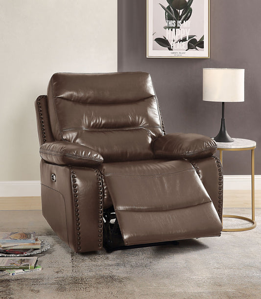 Aashi Power Motion Recliner in Brown Leather-Gel Match