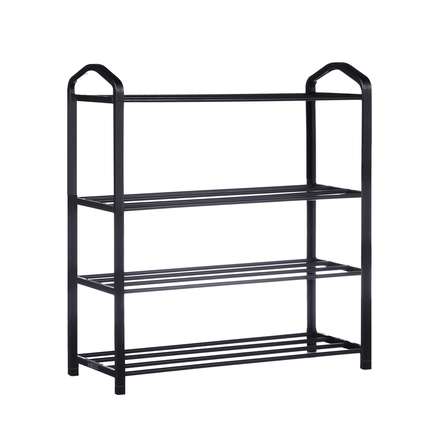 4-Tier Stackable Shoe Rack, 12-Pairs Sturdy Shoe Shelf Storage , Black Shoe Tower for Bedroom, Entryway, Hallway, and Closet