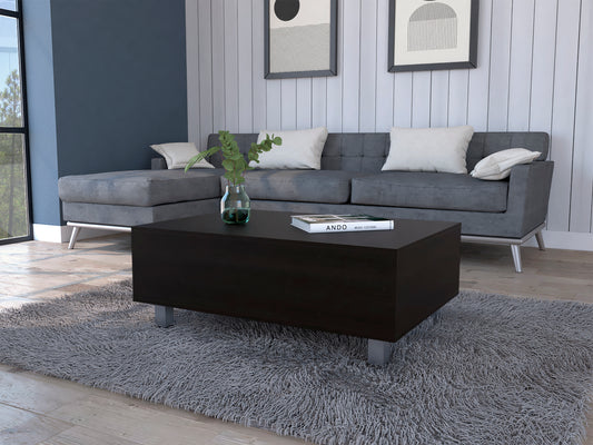 Modern Black Wengue Lift Top Coffee Table with Storage