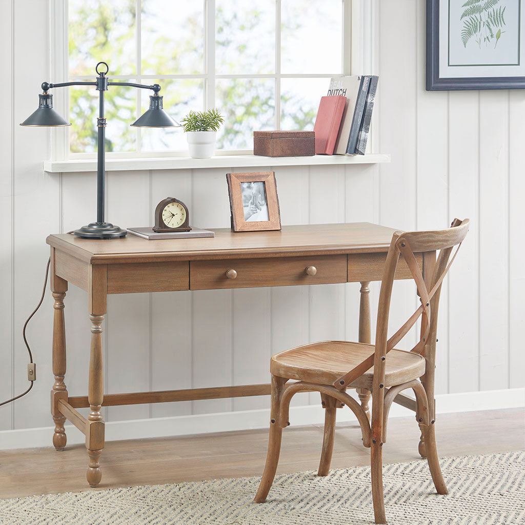 Tabitha Wooden Desk with Turned Legs and Drawer