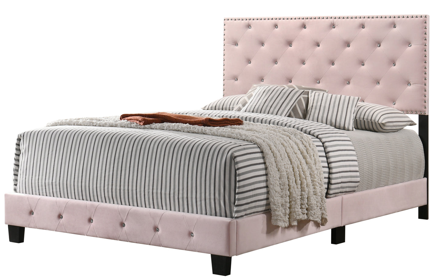 Suffolk G1406-QB-UP Queen Bed , PINK